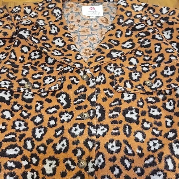 NWT Simply Southern 2xl leopard print shacket - Picture 7 of 9